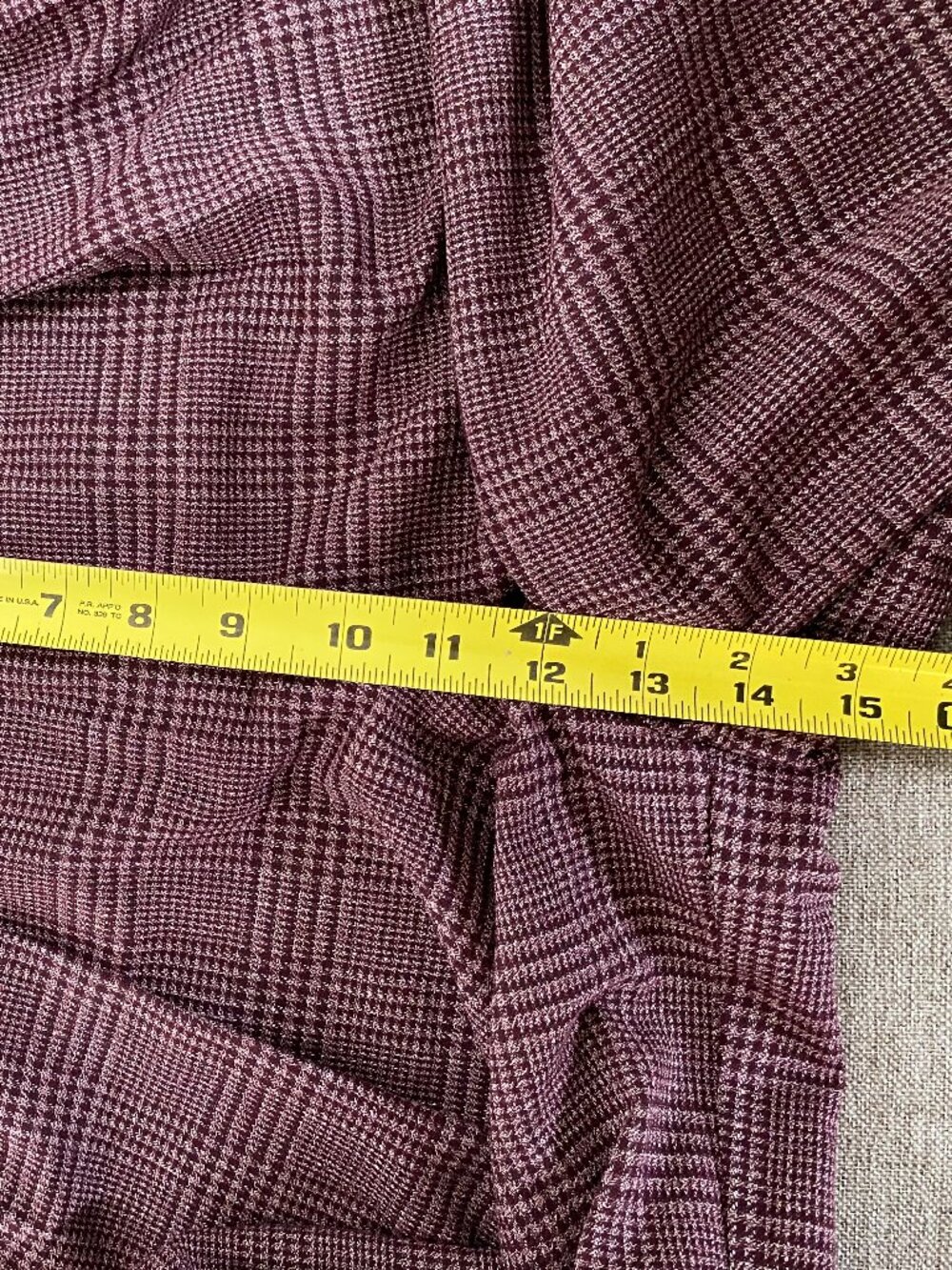 Worthington Wide Leg Dress Pants Women's 14 High Rise Burgundy Houndstooth - Picture 11 of 14